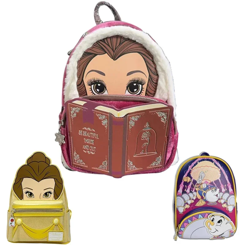 

Оригинальный плюшевый рюкзак принцессы Disney «Красавица и чудовище», рождественский подарок, кавайная женская сумка на плечо с двойным ремешком для девочек