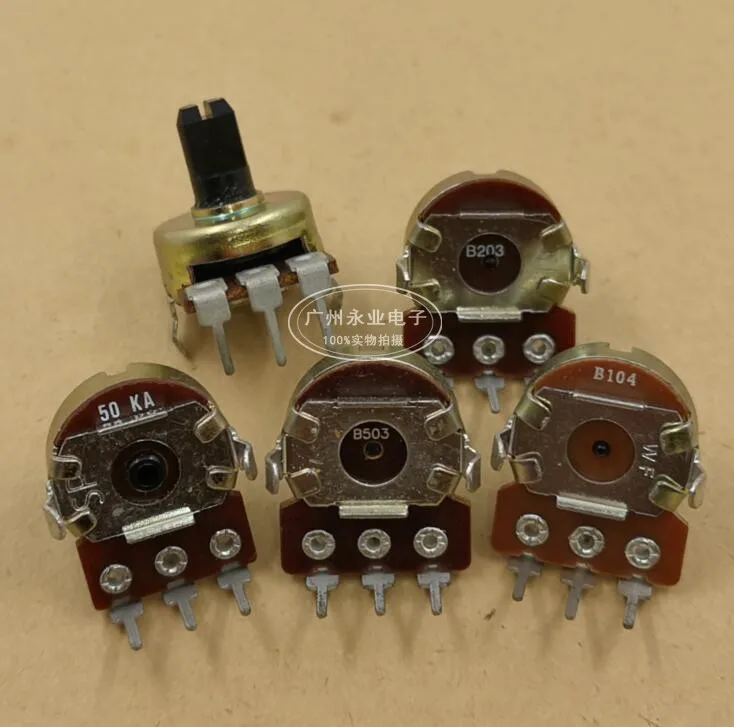 3 Piece 161 Type Single 3 Feet B20K B50K A50K B100K Fever Audio Speaker Power Amplifier Volume Potentiometer Half Shaft 10MM