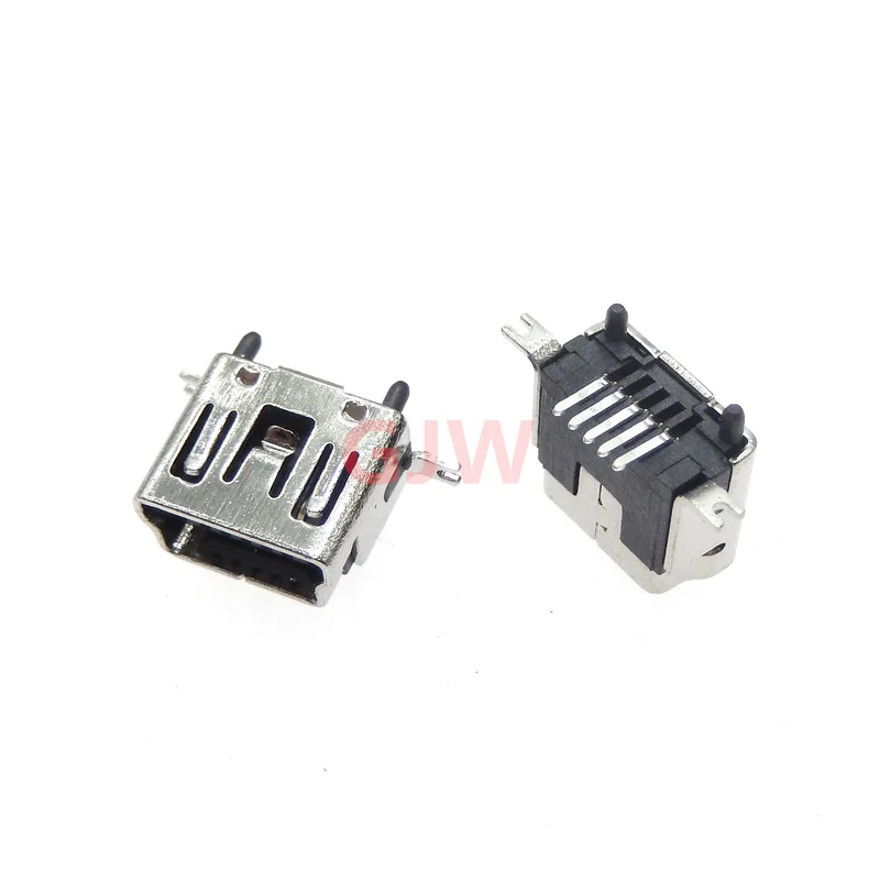 5PCS Mini USB Type B 5 Pin DIP Vertical Leg Female PCB 180 degree Socket Connector V3 Micro USB Short paragraph