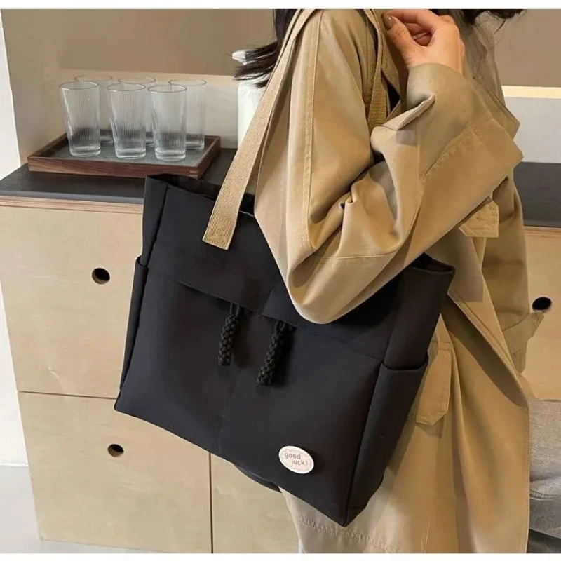 Tote กระเป๋าญี่ปุ่น City Tote กระเป๋าแฟชั่นขนาดใหญ่วิทยาลัยไหล่หญิง University Designer Oxford ผู้หญิงช้อปปิ้งเกาหลียอดนิยม