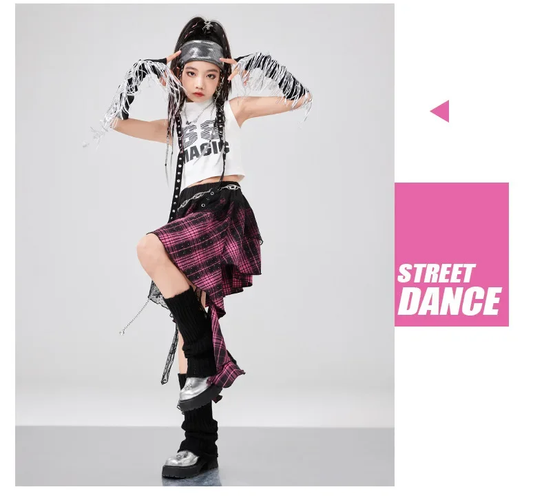Mädchen Jazz Hip-Hop Tanzkostüme Set Bühnenoutfits für Mädchen Gruppen Kpop Mode Laufsteg-Show Tanzbekleidung Sets – Detail 7