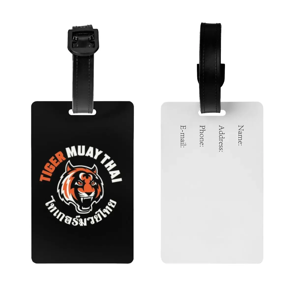 Custom Tiger Muay Thai Luggage Tag for Suitcases Fashion Thailand Boxing Fighter Baggage Tags Privacy Cover ID Label