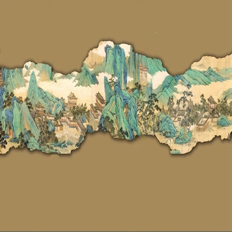MU7847 Mural Wallpaper 3D Hand-painted Oil Painting Landscape Abstract Chinese Style Wall Painting Living Room Bedroom Home Deco