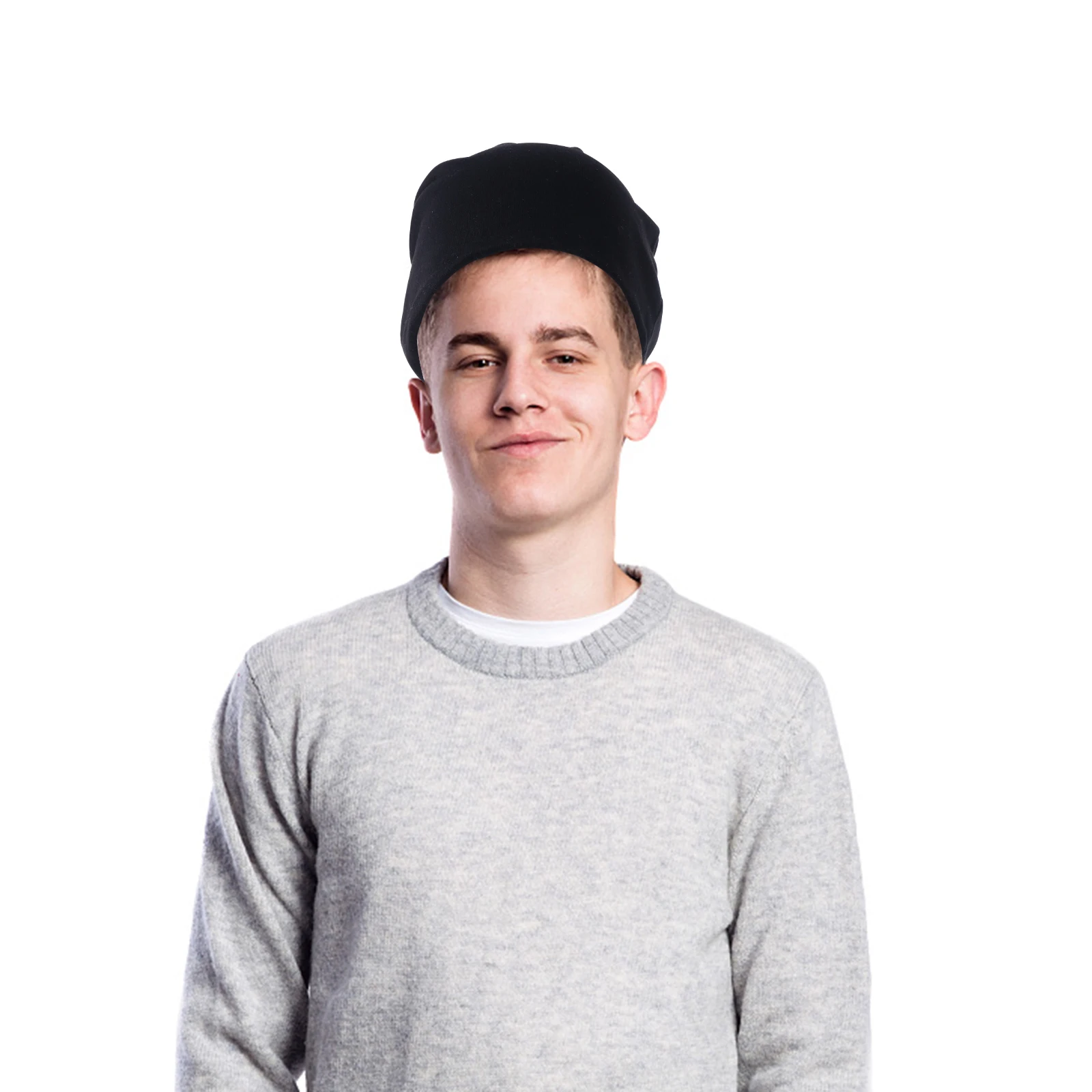 

Cotton Pullover Hat Lightweight Outdoor Warm Keep Thick Versatile Solid Color Double Layer Headwear