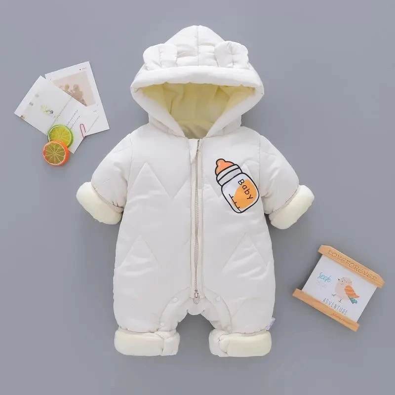 Newborn Baby Romper Cotton-padded Clothes Winter Boys and Girls Outing Jumpsuit Toddler Thickened Cotton-padded Coat