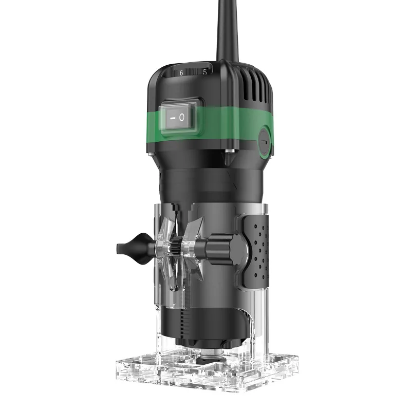 6 Variable Speed Wood Trimmer Router Reinforced Plastic Body for Wood Grooving Carving Processing Woodworking Trimmer