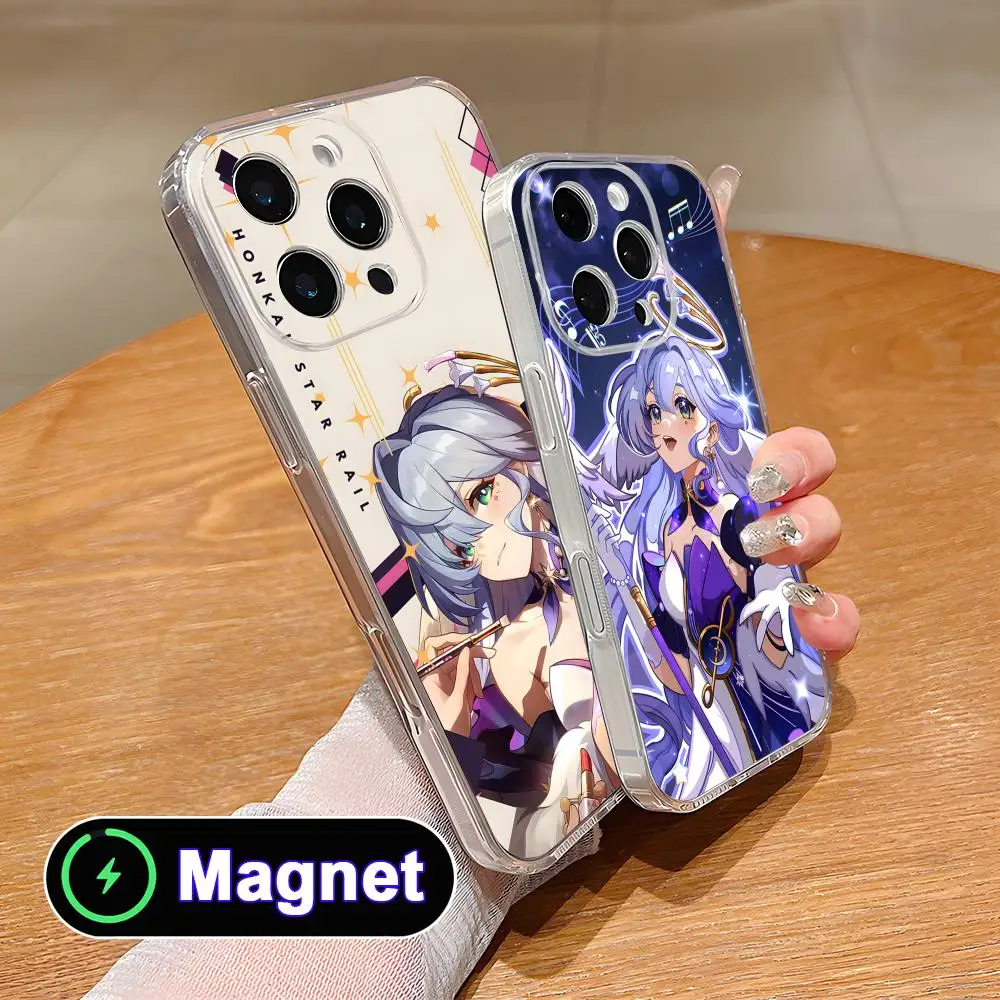 

HSR Robin Phone Case for iPhone 17 16 15 14 13 12 11 Air Pro Max Plus Mini Soft TPU Clear Magnet Cover