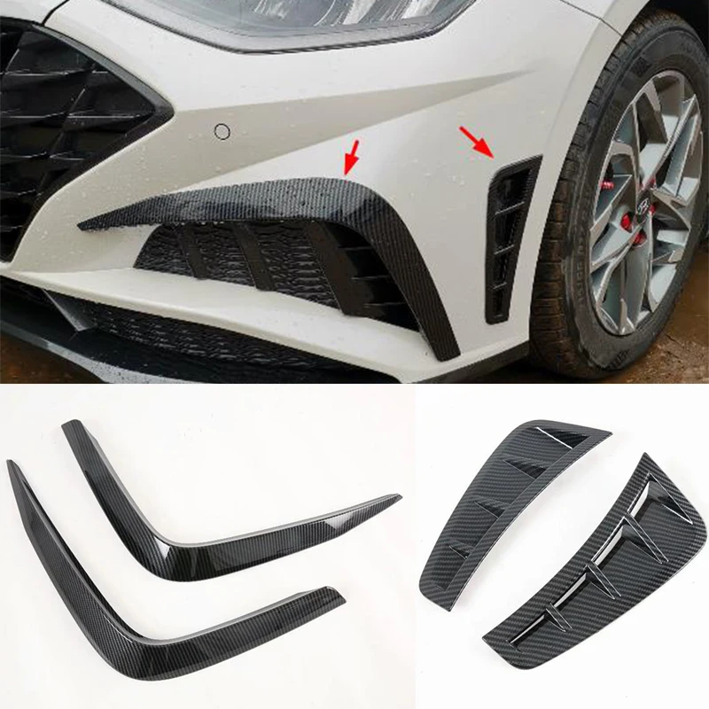 

For Hyundai Sonata DN10 2020 2022 Car Accessories 2pcs ABS Chrome Front Fog Light Decoration Strips Trim Side tuyere decoration