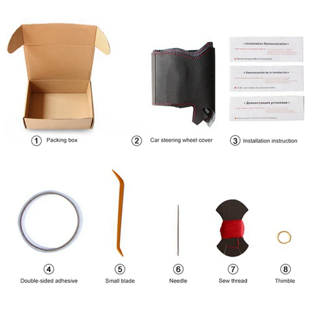 غطاء عجلة القيادة مثقوب مصنوع يدويًا من جلد الغزال الأسود لنيسان تيدا فيرسا نوت ليفينا سيلفي ملحقات السيارة #6