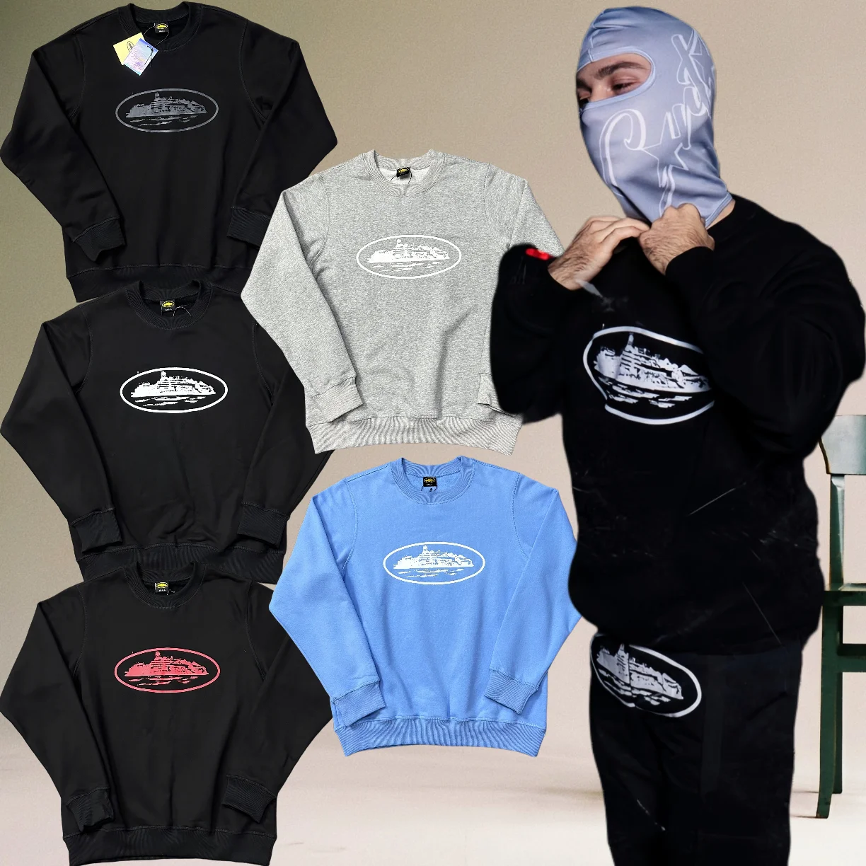 

Свободный крой, круглый свитшот в стиле хип-хоп, классический принт, уличный свободный топ, молодежный повседневный длинный све, осень-зима