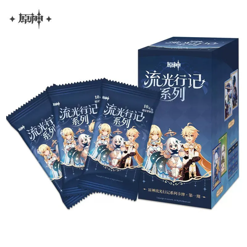 Genshin Impact Anime Game Peripheral Flowing Light Chronicles Series Collected Cards Boxed Cards Toys Birthday Gifts