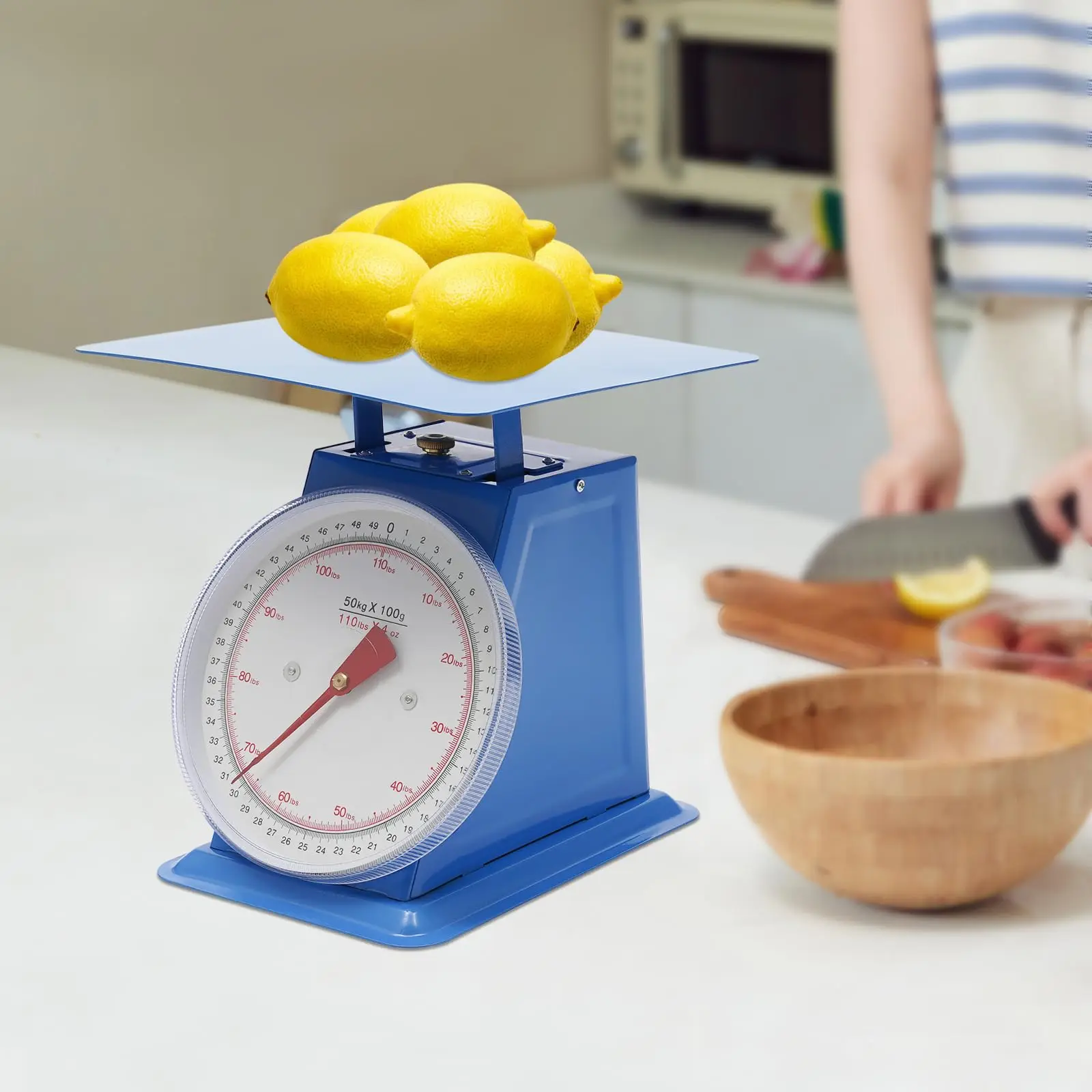 ميزان قرص صناعي، 110 بوصة للتحكم في جزء شديد التحمل، ميزان ميكانيكي للمطبخ والطعام، ميزان وزن على الطاولة مع قابل للفصل