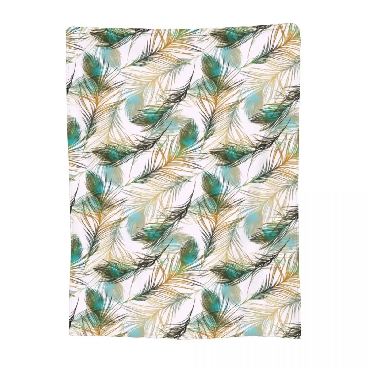 

Beautiful Feather Blankets Flannel Spring Autumn Peacock Feathers Comfortable Super Warm Throw Blanket for Bed Office Bedspread