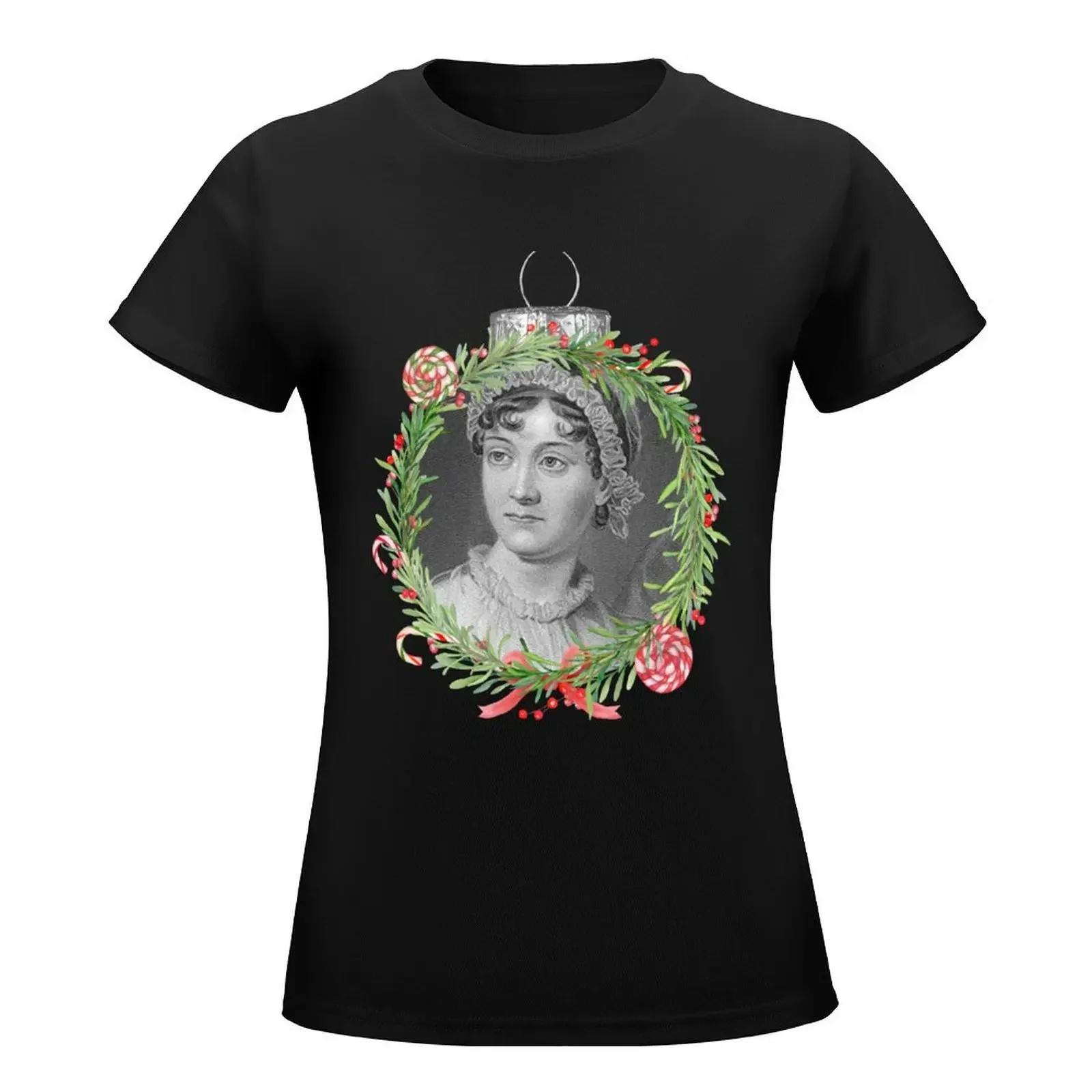 Jane Austen Christmas Bauble T-Shirt Aesthetic clothing kawaii clothes summer tops tees Woman clothes