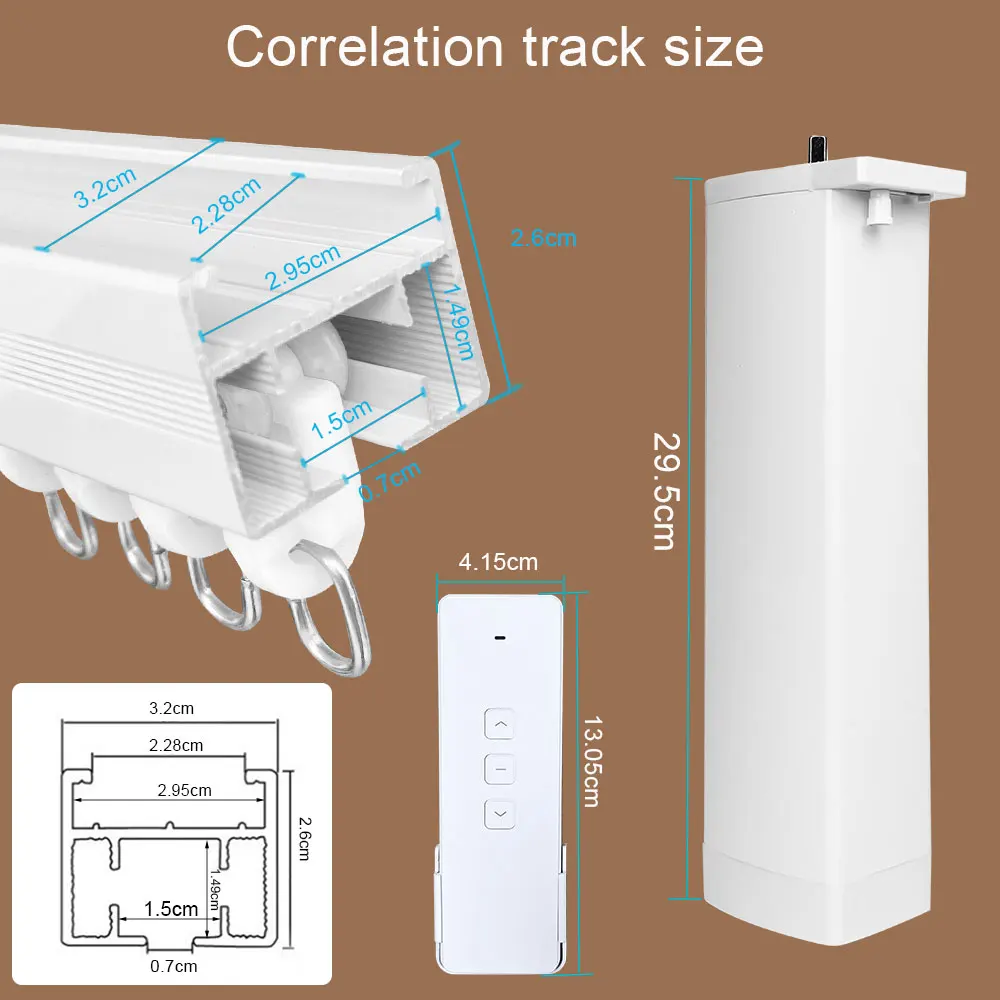 Lifelibero Tuya Wifi Smart Curtains Kit Free Stitching For Window Electric Curtain Motor With Rail Track Control Support Alexa