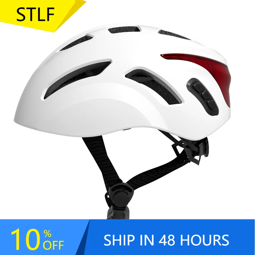

STLFSmart Cycling Helmet for Bluetooth Remote Control PC Material Intercom Turn Signal Taillight Warning for Bicycle Riding WiFi