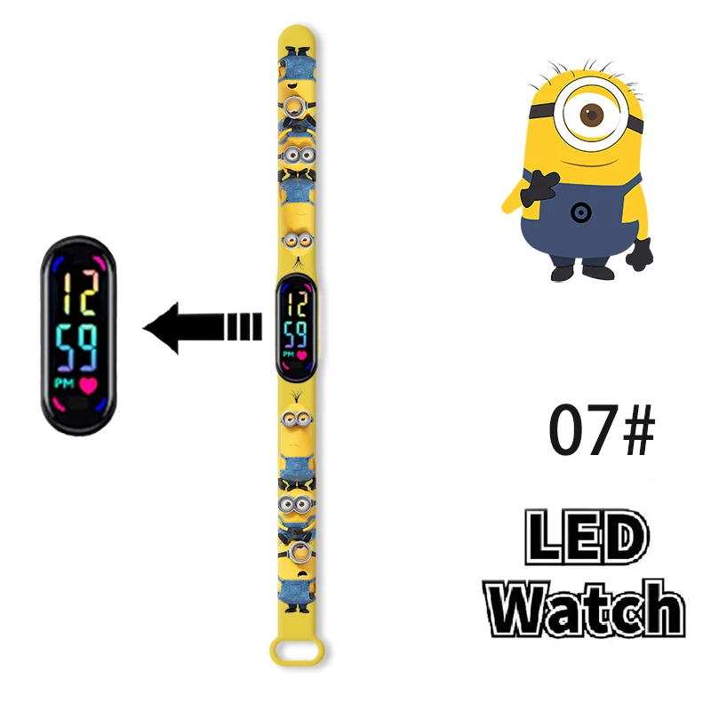 Pokemon Minions çocuk Watchs Anime Bob Stuart karikatür dijital elektronik LED öğrenci silikon bileklik çocuklar için doğum günü hediyesi oyuncaklar