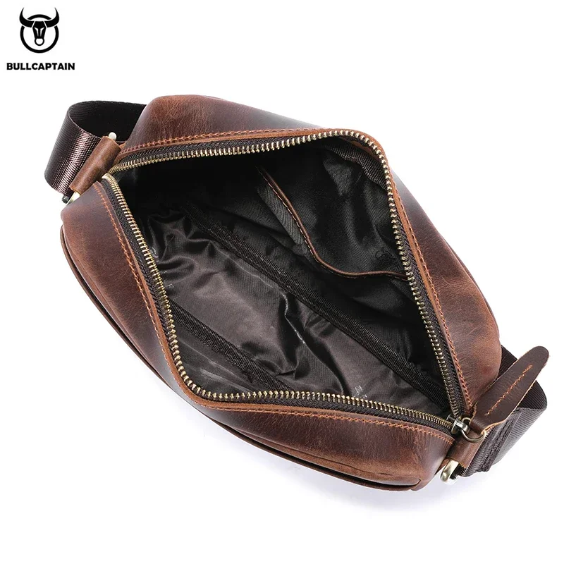 Crazy Horse Leather Men\'s Fashion Bag New Large-capacity Single Shoulder Cross-body bags With Casual Mens bag bolso de hombro 가방