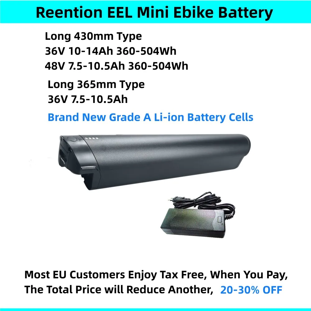 

Reention EEL Mini Ebike Battery 36V 7.8Ah 10Ah 10.4Ah 12Ah 12.8Ah 14Ah for Jeep TLR TMR 7000 7010 Pedal E-bike Battery