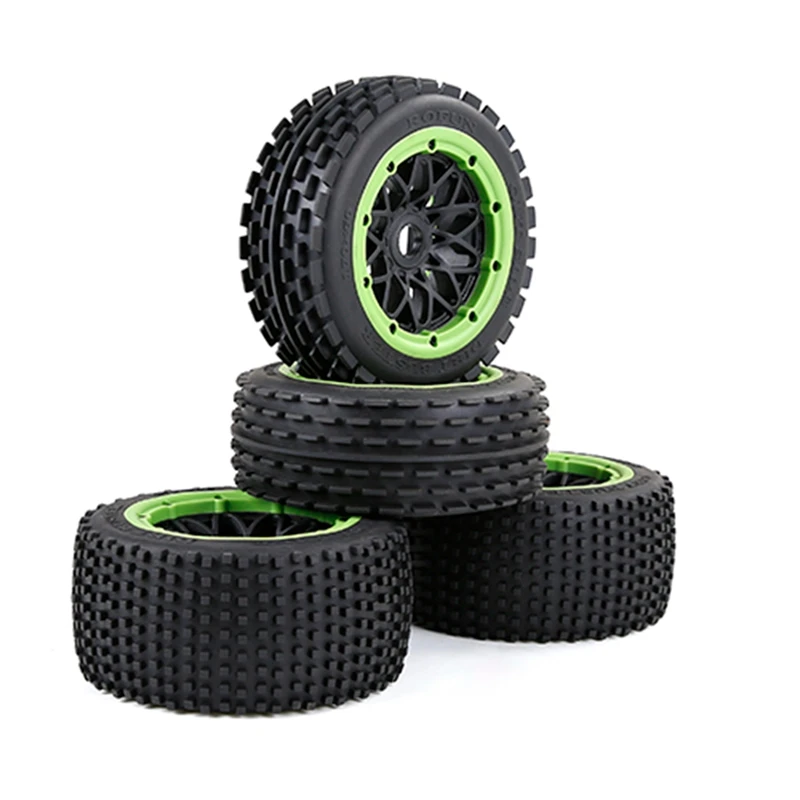 

Off-Road Front and Rear Tyres Thickened Wheel Set for 1/5 HPI ROFUN ROVAN KM BAJA 5B Rc Car Parts,Green