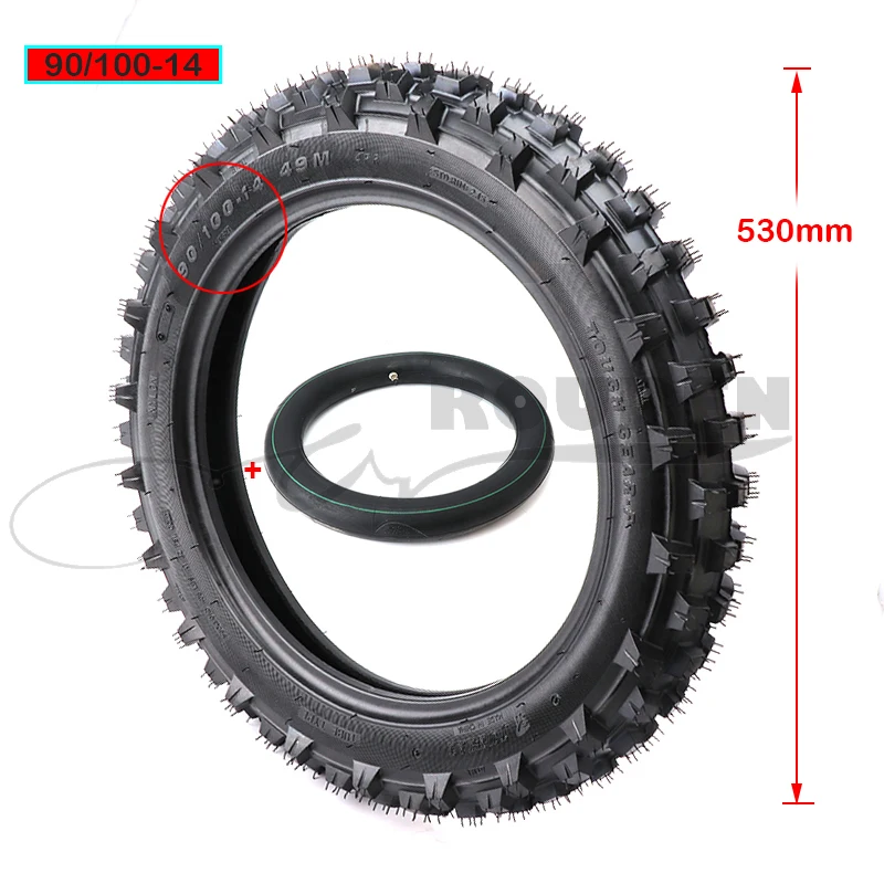 Motorbike Tire 90/100-14 Rear & Tube Motocross Off Road Dirt Bike 14