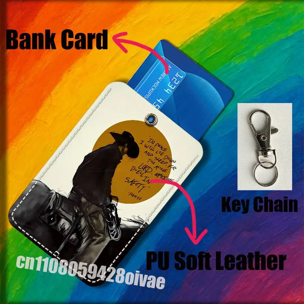 R-Red Dead Redemption Morgan RDR2 für Ausweishalter, Kreditkartenhalter, Bankkartenhalter, Ausweistasche, Schlüsselanhänger