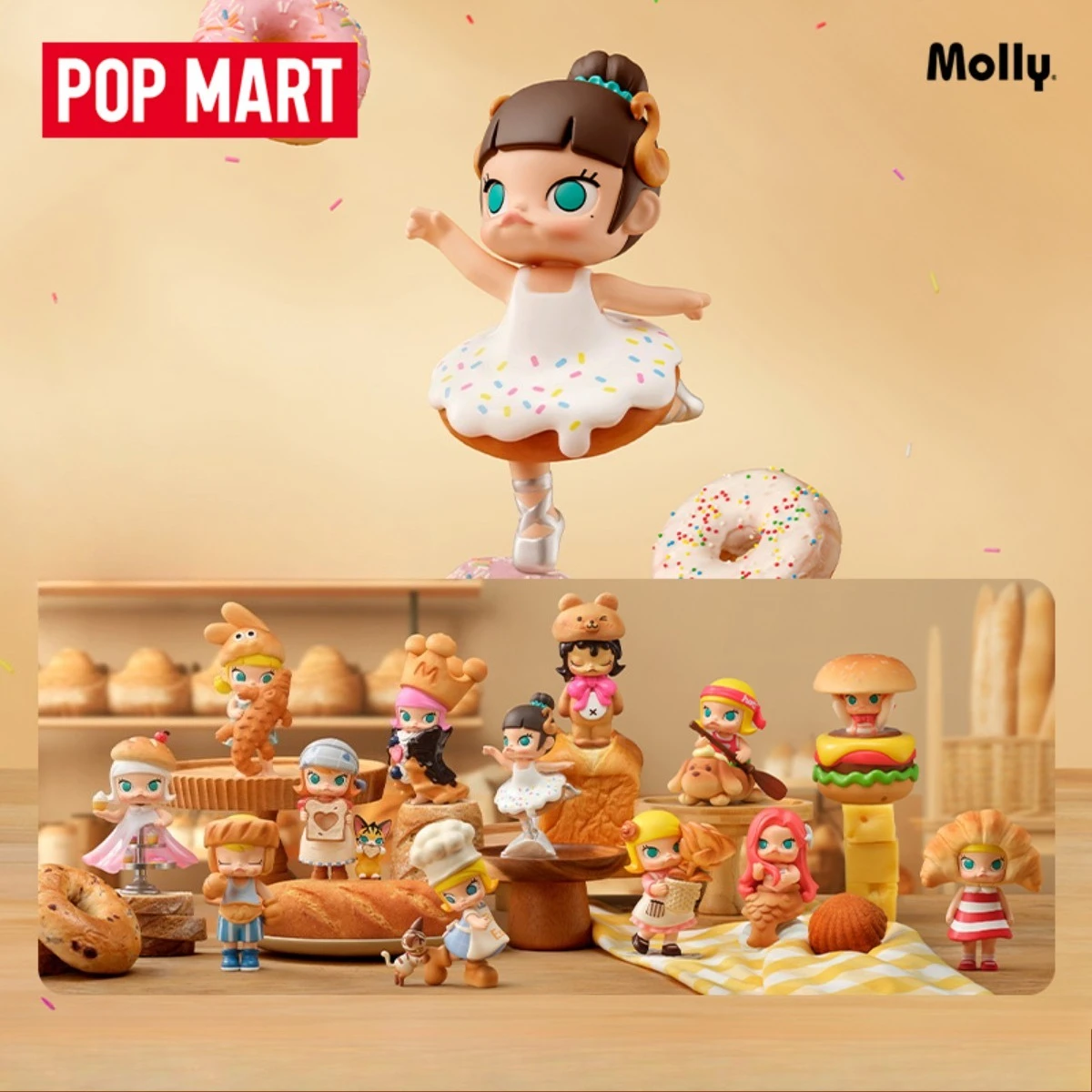 

POP MART MOLLY серия Carb-Lover, фигурка, глухая коробка, ПВХ, 100% оригинальная игрушка, орнамент, трендовая сумка для догадок, подарок