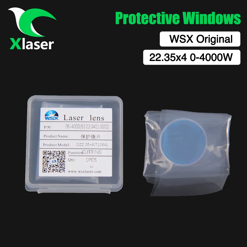 10Pcs/Lot WSX Original Protective Windows 22.35X4 4KW JGS1 Fused Silica For WSX Fiber Laser Head NC30A/NC30E/NC30C Bodor HSG