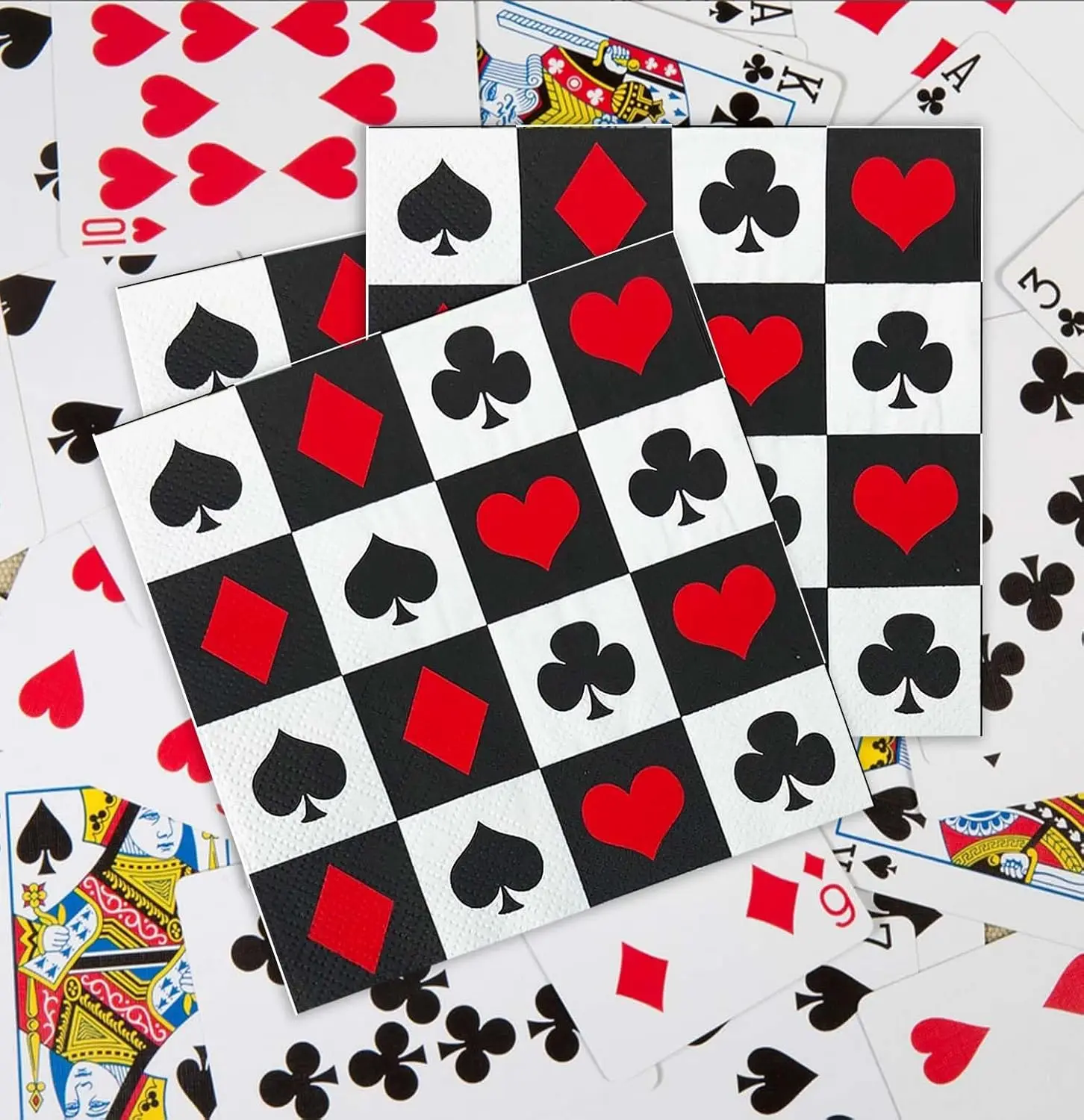 20/40/60/80 PCS Casino Theme Poker Napkins Las Vegas Disposable Napkins Club Games Casino Night Poker Theme Party Decor Supplies view 3