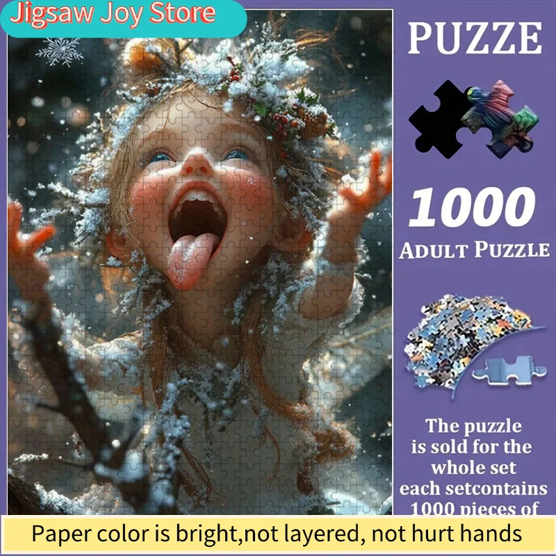 

Large Jigsaw Puzzle Suitable for s, & Families - Winter Fairy Landscape with Snowy Scenes, Portable Box & Vibrant Colors - Ch