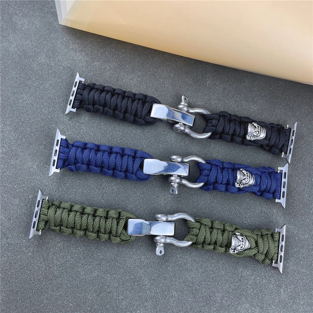 Nylon rope straps For apple watch Ultra ultra2 49mm band series 9 8 7 45mm 41mm se 6 5 4 44mm 40mm band for iwatch 3 42mm 38mm