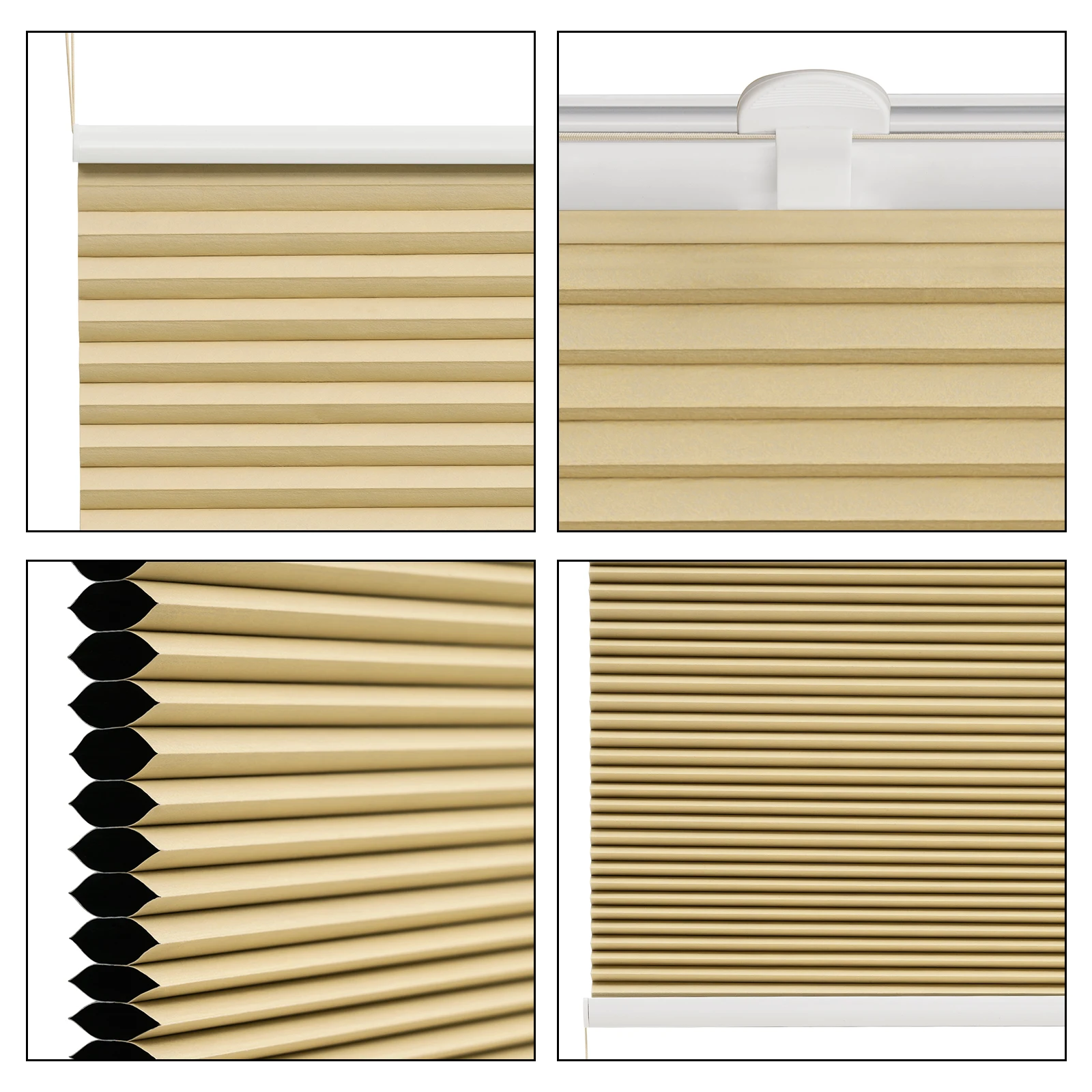 العسل مطوي أعمى لا الحفر الشمس حماية الصوت تعتيم الحرارية مزدوجة مطوي أعمى الخصوصية أعمى لأبواب النوافذ