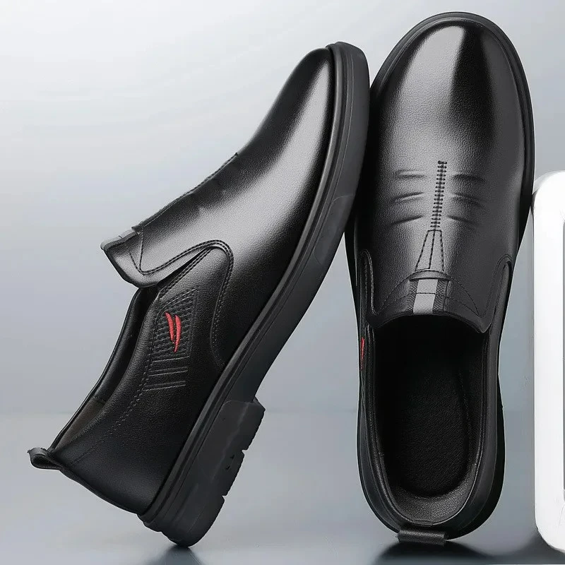 Männer Kuh Leder Schuhe Aus Echtem Leder Handgemachte Business schuhe Runde Kappe Casual Faulenzer Bequeme Mann schuhe Zapatos Homme – Detail 5