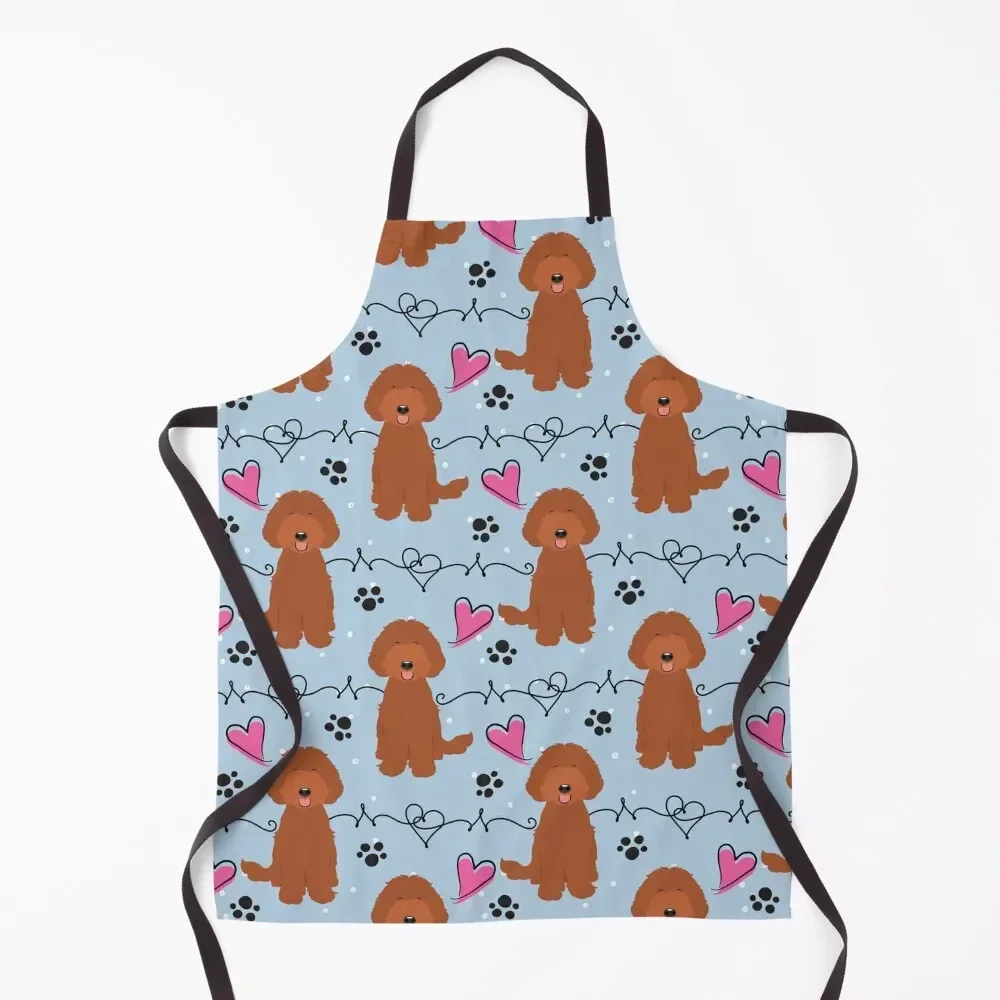

LOVE Red Labradoodle Apron Kitchen For Man Smock for hairdressing Chef Uniform For Men Cooking Apron