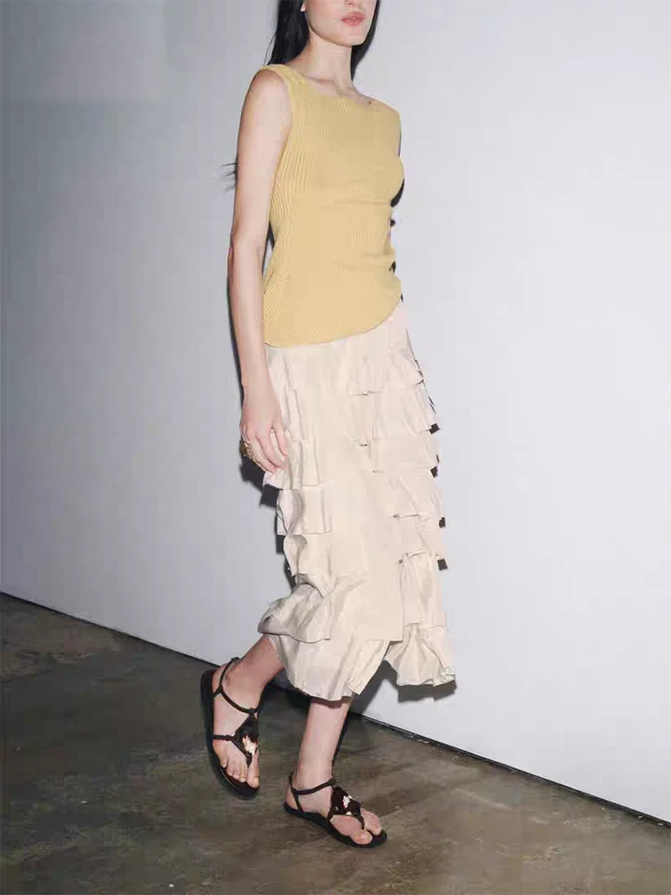 Jesień 2025 Nowa Damska Moda Asymetryczna Plisowana Teksturowana Bluzka z Okrągłym Dekoltem Wszechstronna Elegancka Sceniczna Etniczna