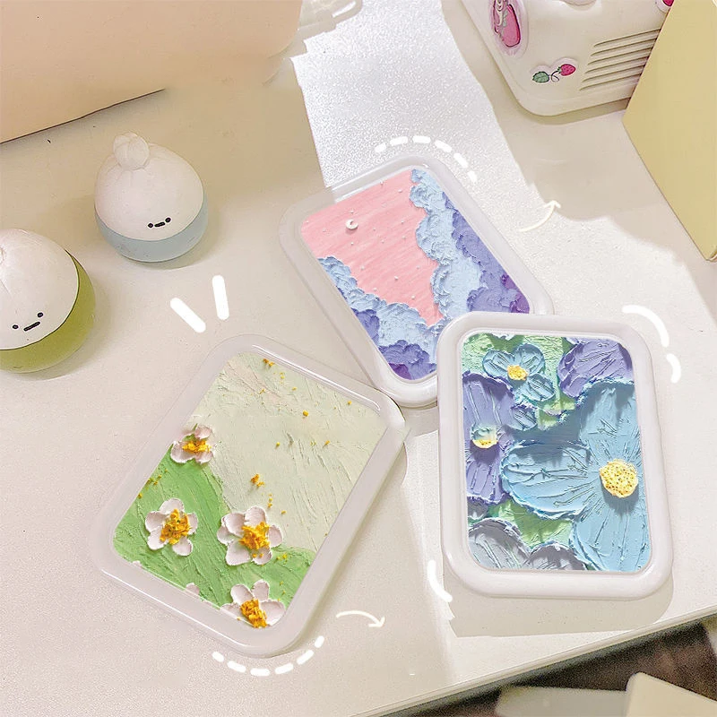 Fashion Portable Folding Makeup Mirror Portable Pocket Mirror Women Rectangle Cosmetic Make Up Mirror For Tools Vanity