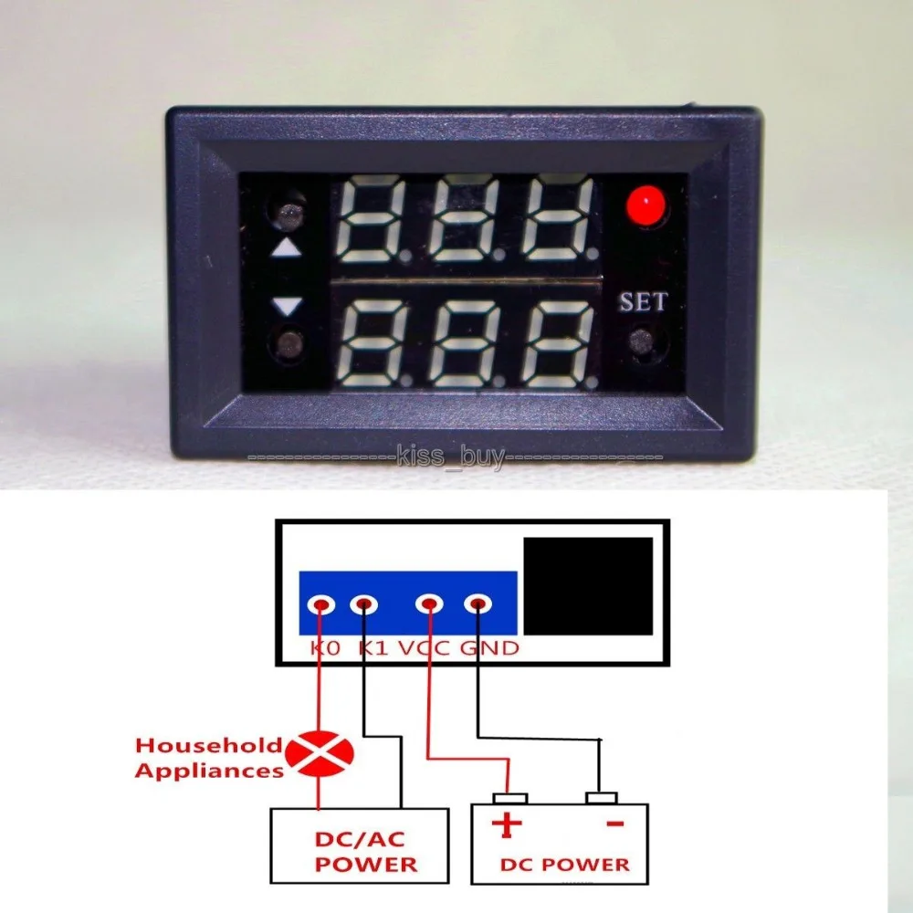DC 12V Digital LED Temperature Controller 10A Thermostat Control Switch Relay