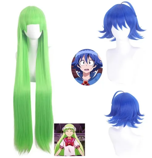 Anime Welcome To Demon School Iruma-kun Valac Clara Iruma Suzuki Cosplay Wig Halloween Green 100cm Long Straight Synthetic Hair