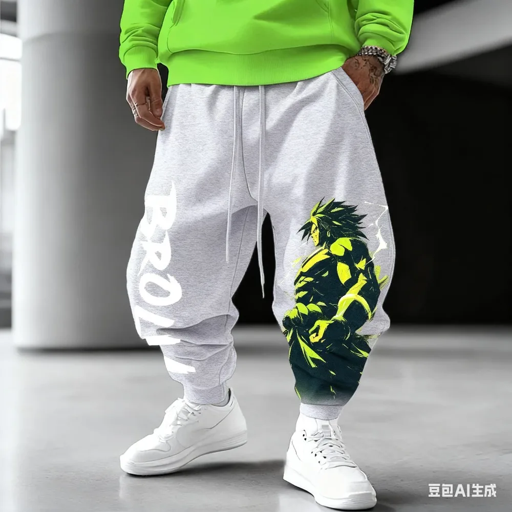 

Леггинсы с изображением аниме Dragon Ball, брюки, мужские и женские осенние и зимние свободные брюки большого размера в стиле Харадзюку для бега, фитнеса, бега