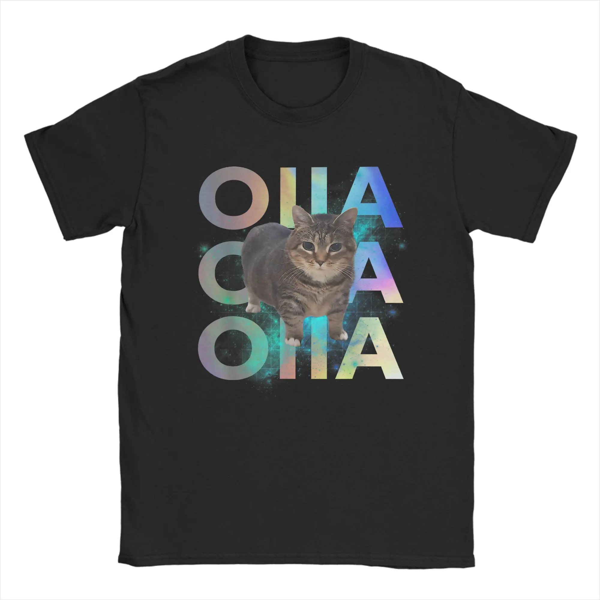 

OIIA OIIA Spinning Cat Meme Men's T Shirts Funny Brainrot Funny Tee Shirt Short Sleeve Crewneck T-Shirts 100% Cotton Summer Tops