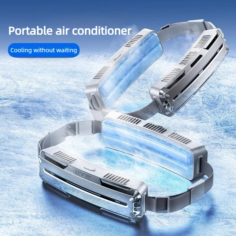 Waist Fan Portable Wearable Strong Wind Silent Cooling USB Rechargeable Smart Temperature Control Skin-Friendly for Outdoor Work