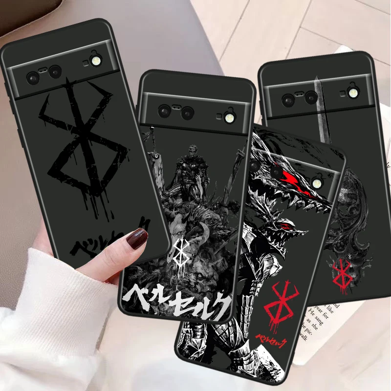 Berserk Comics Cool Shockproof Cover For Google Pixel 8 7A 6A 5A 5 4 4A XL Pro 5G Black Phone Case Soft Fundas Capa Phone Case