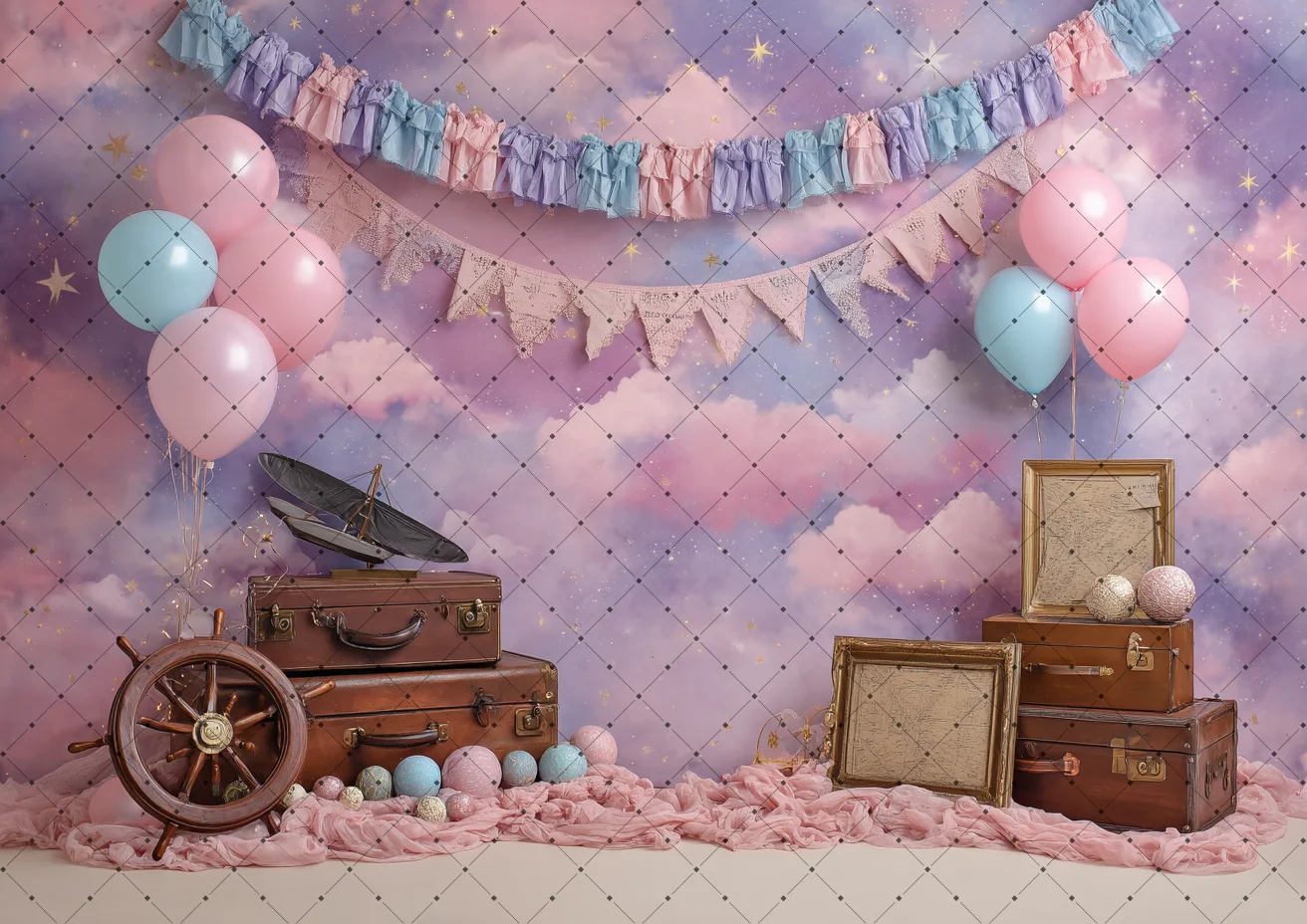Travel Adventure Awaits Backdrop Baby Shower Party Decorations Banner Map Plane Suitcase Flowers Photography Background Props