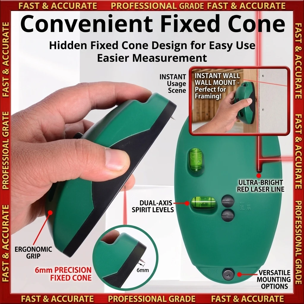 90° Laser Level Infrared Line Marker High Precision Self Leveling Red Beam Portable Measuring Tool for Wall Tile Construction