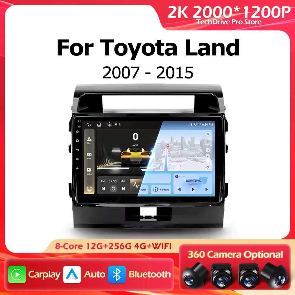 

Android 15 RDS DSP для Toyota Land Cruiser 11 2007-2015 Автомобильный радиоприемник Мультимедийный видеоплеер 4G Навигация GPS Авто Carplay WIFI
