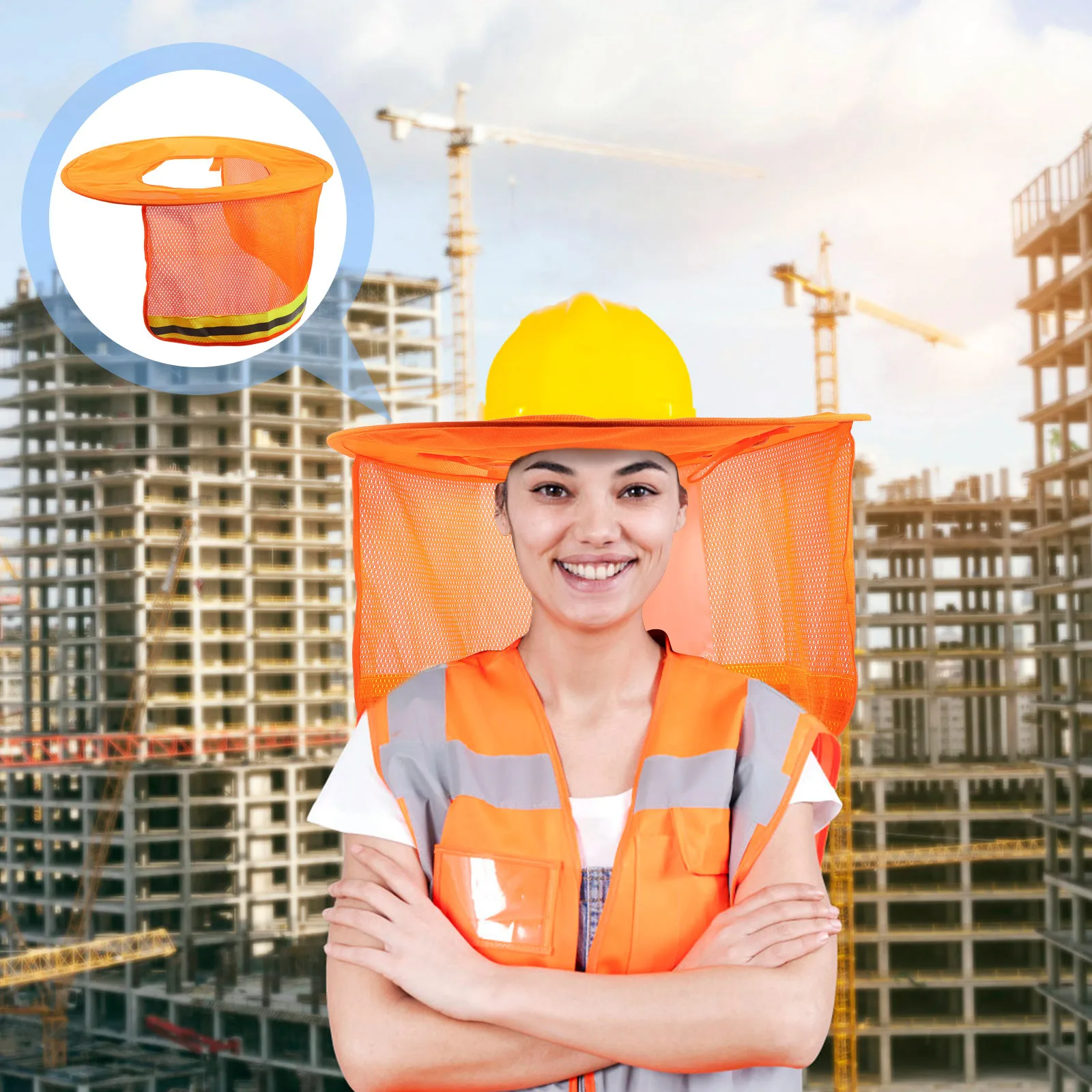 

Full Brim Hard Hat Sun Shade Neck Protector Cool Ventilated Visor for Construction Railway Sanitation Workers Hard Hat
