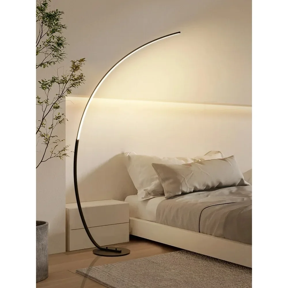 Nordic LED Corner Light Arc RGB Floor Lamps Black White C APP Remote Floor Lights Stand light for Dining Living Room Decor