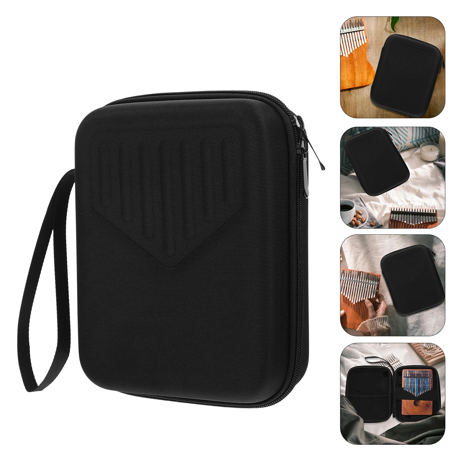 

Thumb Piano Bag Eva Material Kalimba Pouch Resistant Mesh Layer Elastic Belt Compact Lightweight Travel