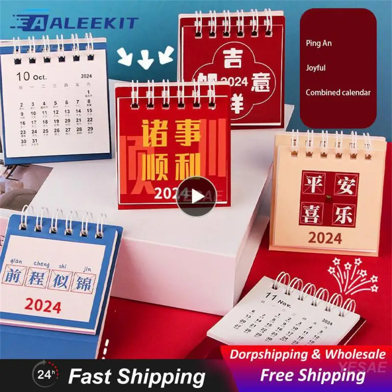 Desktop Calendar, Gerenciamento de Tempo, Rastreador de Alvo, Portátil, Compacto, Desenhos Animados, Conveniente, Não Fácil de Quebrar, Alta Qualidade