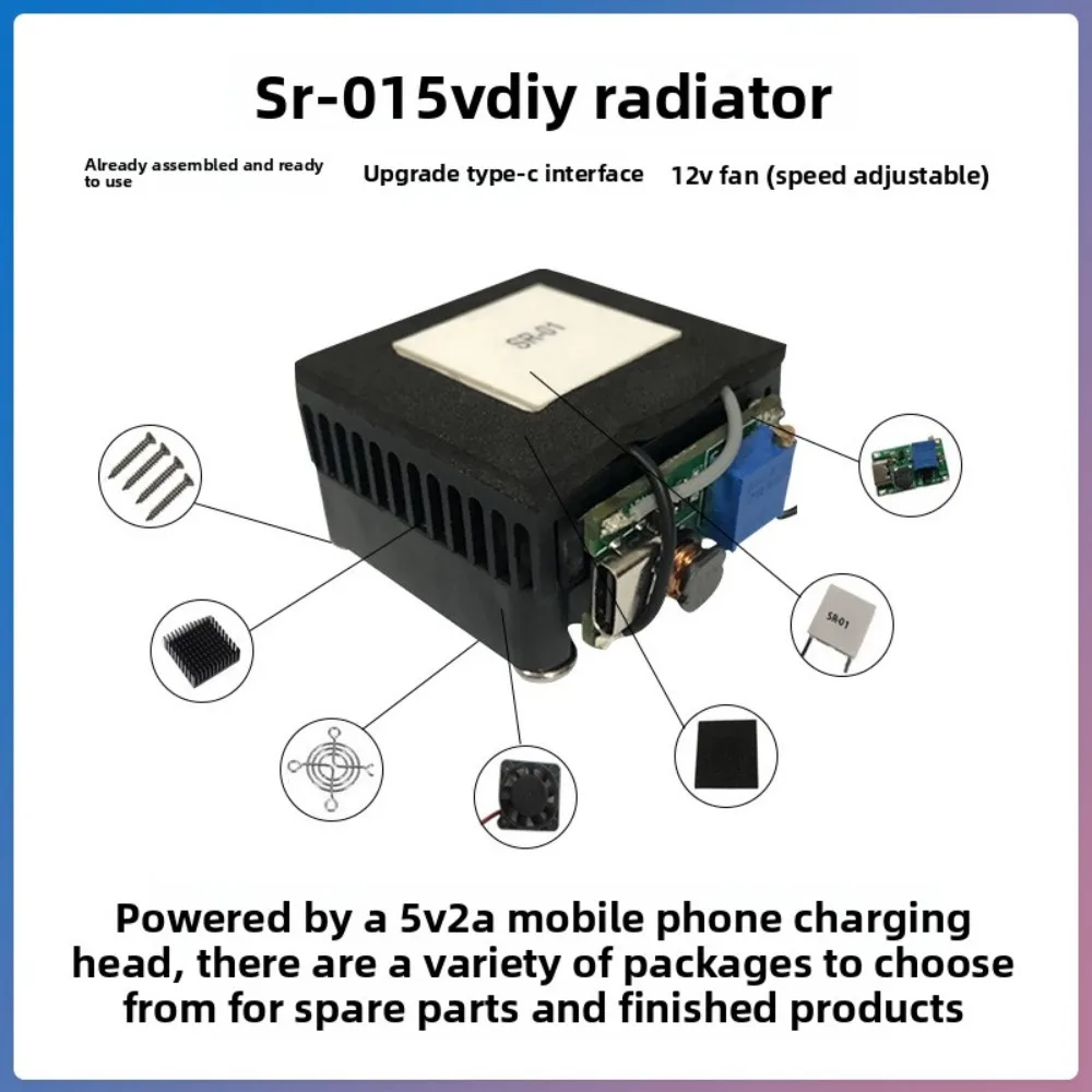 SR-01 DIY Radiator do Telefonu Komórkowego Chłodnica Półprzewodnikowa Cicha Chłodzenie Tabletu Bóg Chłodzenia 5V40 * 40 Samodzielny Montaż